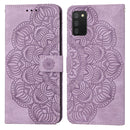 For Samsung Galaxy A03s 166mm Mandala Embossed Flip Leather Phone Case(Purple)