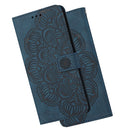 For Samsung Galaxy A20 / A30 Mandala Embossed Flip Leather Phone Case(Blue)