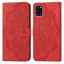 For Samsung Galaxy A31 Mandala Embossed Flip Leather Phone Case(Red)