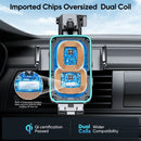 JOYROOM JR-ZS246 Car Dashboard 15W Qi Dual-Coil Wireless Charger Phone Holder(Black)