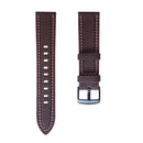For Huawei Watch GT 3 46mm / GT Runner 22mm Tricolor Stitching Genuine Leather Watch Band(Dark Brown)