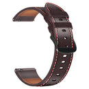 For Huawei Watch GT 3 46mm / GT Runner 22mm Tricolor Stitching Genuine Leather Watch Band(Dark Brown)