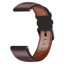 For Huawei Watch GT 3 46mm / GT Runner 22mm Tricolor Stitching Genuine Leather Watch Band(Dark Brown)