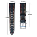 For Huawei Watch GT 3 46mm / GT Runner 22mm Tricolor Stitching Genuine Leather Watch Band(Black)