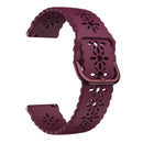 For Huawei Watch GT 3 Pro 22mm Plum Blossom Hollowed Silicone Watch Band(Wine Red)