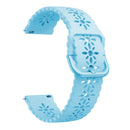 For Huawei Watch GT 3 Pro 22mm Plum Blossom Hollowed Silicone Watch Band(Light Blue)