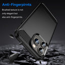 Brushed Texture Carbon Fiber TPU Phone Case For iPhone 14 Pro Max (Black)