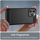 Brushed Texture Carbon Fiber TPU Phone Case For iPhone 14 Pro Max (Black)