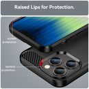 Brushed Texture Carbon Fiber TPU Phone Case For iPhone 14 Pro Max (Black)