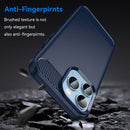 Brushed Texture Carbon Fiber TPU Phone Case For iPhone 14 Pro Max (Blue)