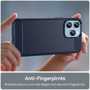 Brushed Texture Carbon Fiber TPU Phone Case For iPhone 14 Pro Max (Blue)