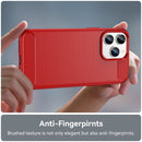 Brushed Texture Carbon Fiber TPU Phone Case For iPhone 14 Pro Max (Red)