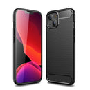 Brushed Texture Carbon Fiber TPU Phone Case For iPhone 14 (Black)