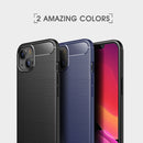 Brushed Texture Carbon Fiber TPU Phone Case For iPhone 14 (Black)
