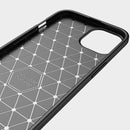 Brushed Texture Carbon Fiber TPU Phone Case For iPhone 14 (Blue)