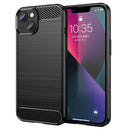 Brushed Texture Carbon Fiber TPU Phone Case For iPhone 14 Max (Black)
