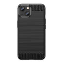 Brushed Texture Carbon Fiber TPU Phone Case For iPhone 14 Max (Black)