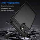 Brushed Texture Carbon Fiber TPU Phone Case For iPhone 14 Max (Black)
