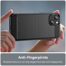 Brushed Texture Carbon Fiber TPU Phone Case For iPhone 14 Max (Black)