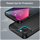 Brushed Texture Carbon Fiber TPU Phone Case For iPhone 14 Max (Black)