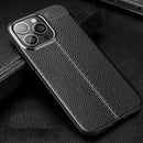 Litchi Texture TPU Phone Case For iPhone 14 Pro Max (Black)