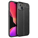 Litchi Texture TPU Phone Case For iPhone 14 Max (Black)