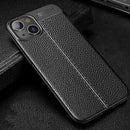 Litchi Texture TPU Phone Case For iPhone 14 Max (Black)