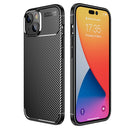 Carbon Fiber Texture TPU Phone Case For iPhone 14 Pro Max (Black)