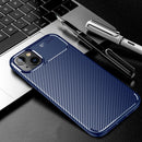 Carbon Fiber Texture TPU Phone Case For iPhone 14 Pro Max (Blue)