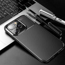 Carbon Fiber Texture TPU Phone Case For iPhone 14 (Black)