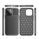Carbon Fiber Texture TPU Phone Case For iPhone 14 Max (Blue)