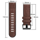 For Garmin Fenix 7/6 Pro/5 Plus 22mm Crocodile Texture Silicone Leather Watch Band(Brown)