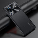 For vivo X80 Pro Folding Holder Plain Leather Phone Case(Black)