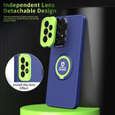 For Samsung Galaxy A23 4G Eagle Eye Ring Holder Phone Case(Blue + Green)