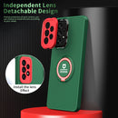 For Samsung Galaxy A23 4G Eagle Eye Ring Holder Phone Case(Dark Green + Red)