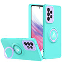 For Samsung Galaxy A23 4G Eagle Eye Ring Holder Phone Case(Light Green + Purple)