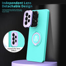 For Samsung Galaxy A23 4G Eagle Eye Ring Holder Phone Case(Light Green + Purple)