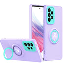 For Samsung Galaxy A23 4G Eagle Eye Ring Holder Phone Case(Purple + Light Green)
