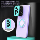 For Samsung Galaxy A23 4G Eagle Eye Ring Holder Phone Case(Purple + Light Green)