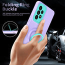 For Samsung Galaxy A23 4G Eagle Eye Ring Holder Phone Case(Purple + Light Green)