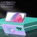 For Samsung Galaxy A23 4G Eagle Eye Ring Holder Phone Case(Purple + Light Green)