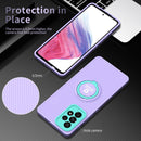 For Samsung Galaxy A23 4G Eagle Eye Ring Holder Phone Case(Purple + Light Green)