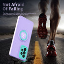 For Samsung Galaxy A23 4G Eagle Eye Ring Holder Phone Case(Purple + Light Green)