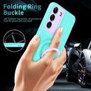 For Samsung Galaxy S22+ 5G Eagle Eye Ring Holder Phone Case(Light Green + Purple)