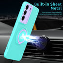 For Samsung Galaxy S22+ 5G Eagle Eye Ring Holder Phone Case(Light Green + Purple)