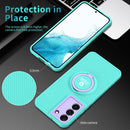 For Samsung Galaxy S22+ 5G Eagle Eye Ring Holder Phone Case(Light Green + Purple)