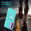 For Samsung Galaxy S22+ 5G Eagle Eye Ring Holder Phone Case(Light Green + Purple)
