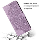 For OPPO Reno6 5G Mandala Embossed Flip Leather Phone Case(Purple)