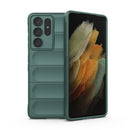 For Samsung Galaxy S21 Ultra 5G Magic Shield TPU + Flannel Phone Case(Dark Green)