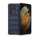 For Samsung Galaxy S21 Ultra 5G Magic Shield TPU + Flannel Phone Case(Dark Blue)